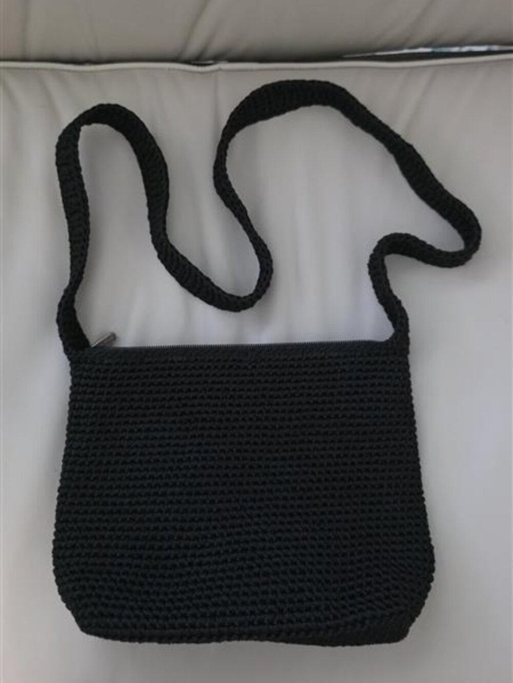 The Sak Black Crochet Shoulder Bag Purse Like New - Picture 2 of 12